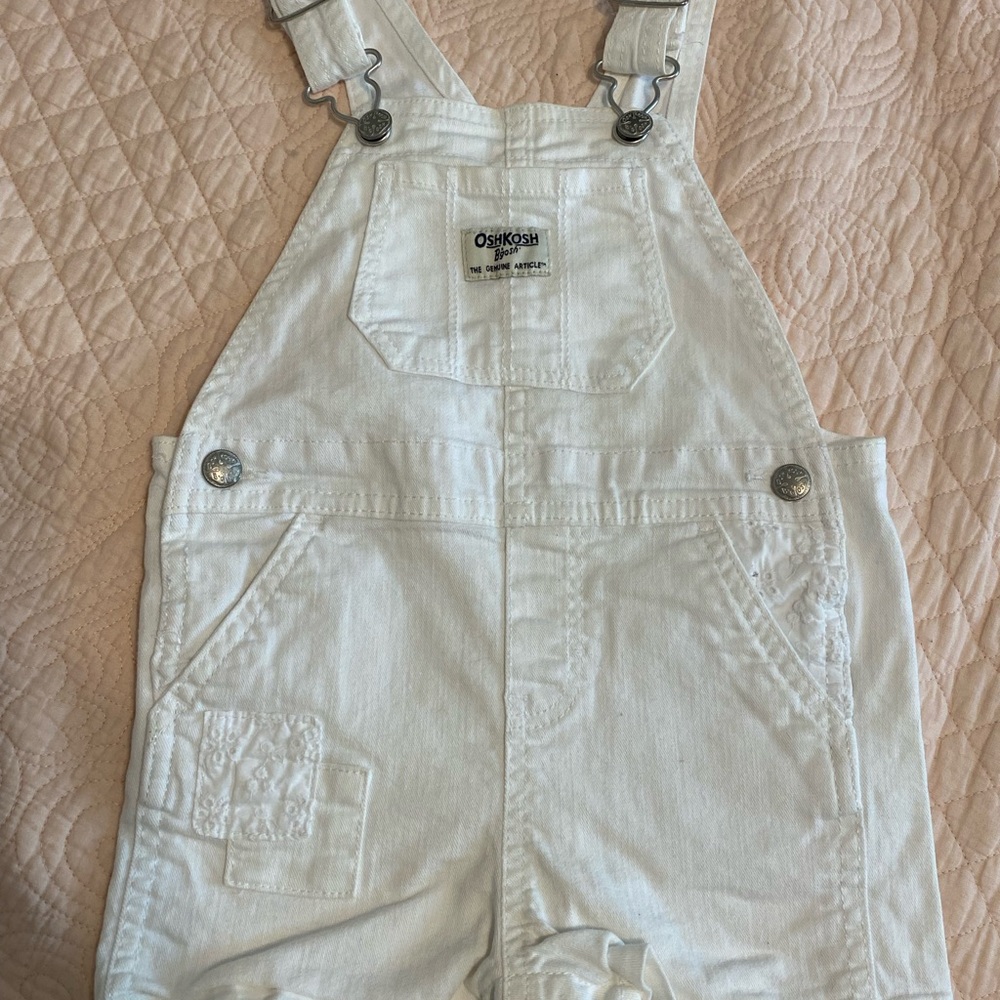 OshKosh B'gosh White Denim Kids Overalls